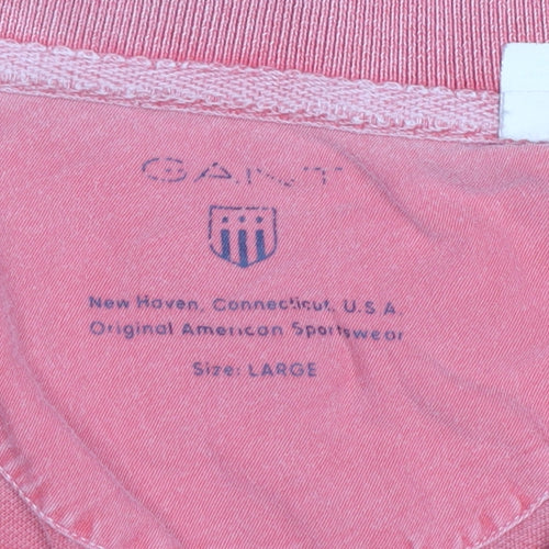 Gant Men's Pink Polo Shirt L Short Sleeve Cotton