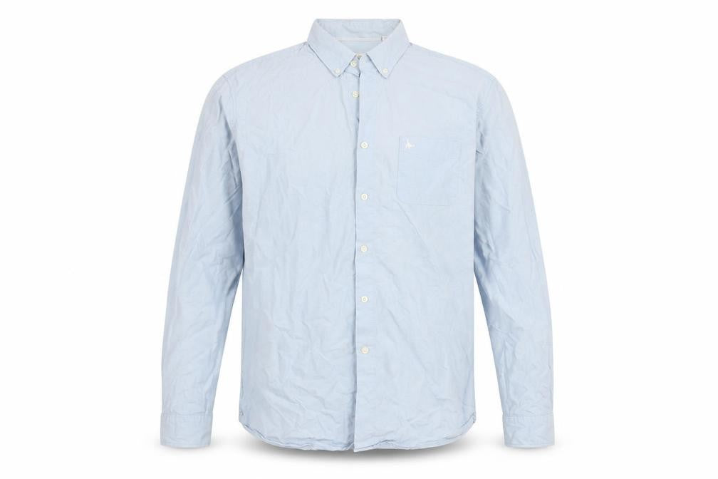 Front view of Jack Wills Men's XL Blue Classic Fit Button-Up Shirt