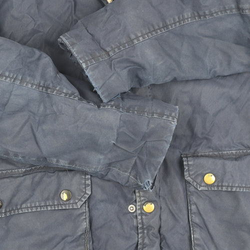 Men's Blue Parka Jacket with Hood, Size S