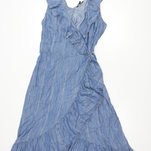Next Women's Blue Midi A-Line Dress, Size 16, Casual Chambray