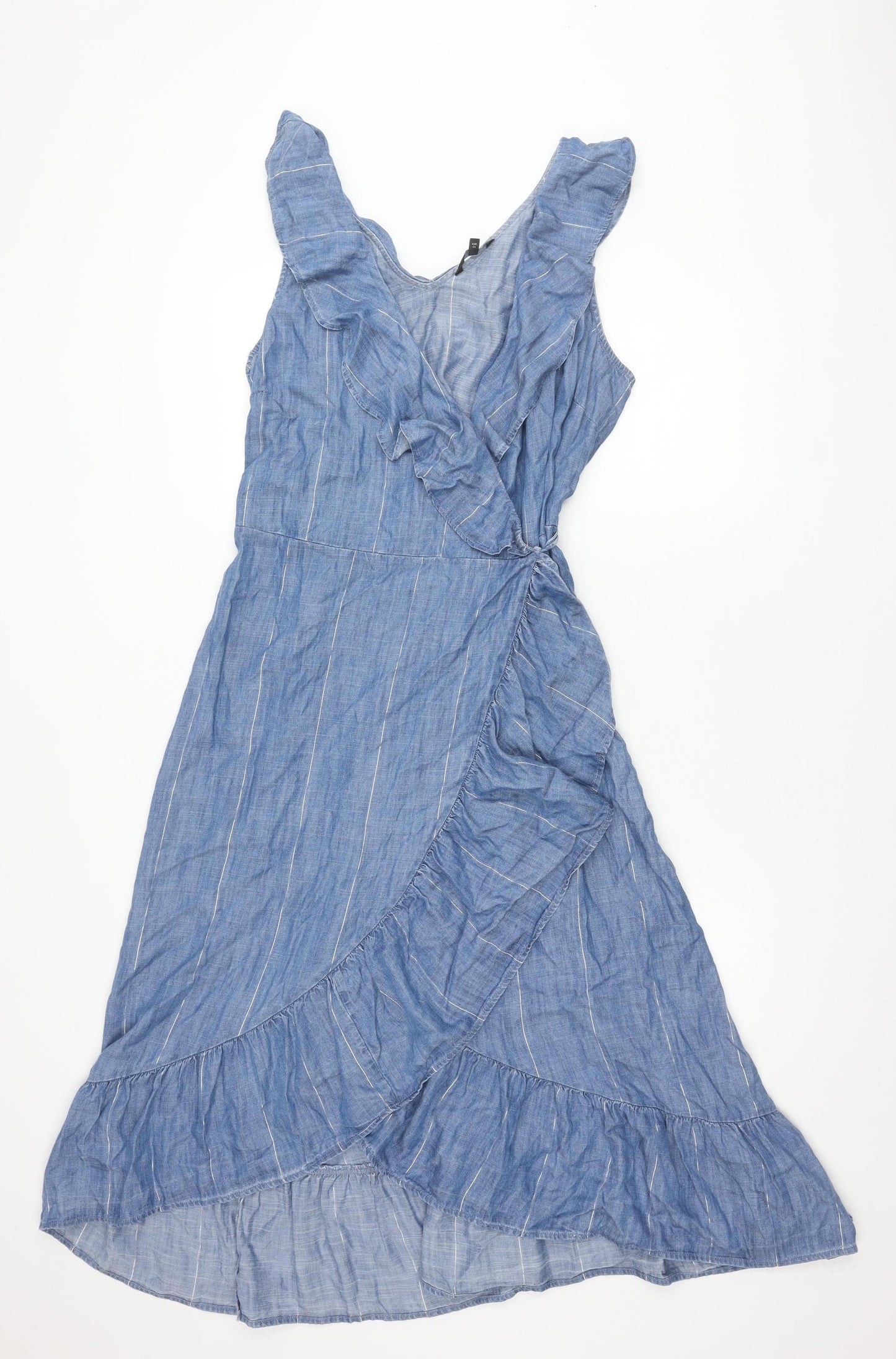 Next Women's Blue Midi A-Line Dress, Size 16, Casual Chambray