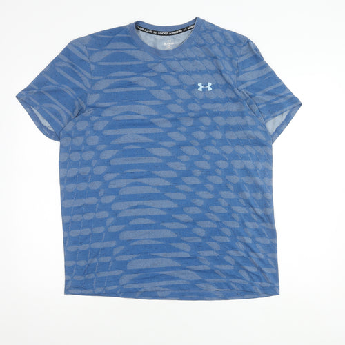 Under Armour Men's Blue XL Geometric Fitted T-Shirt