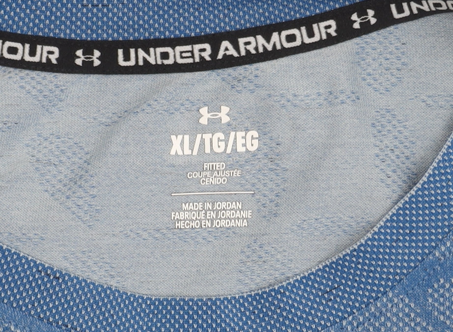 Under Armour Men's Blue XL Geometric Fitted T-Shirt