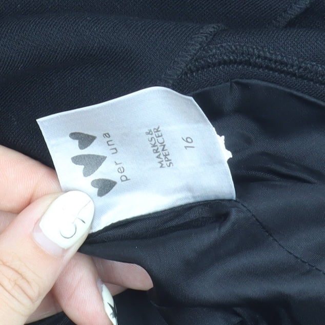 Marks and Spencer Women Black Blazer Size 16