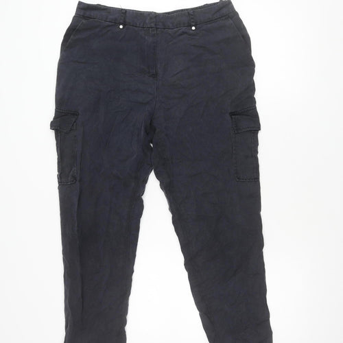 Mint Velvet Women's Black Cargo Trousers Size 12