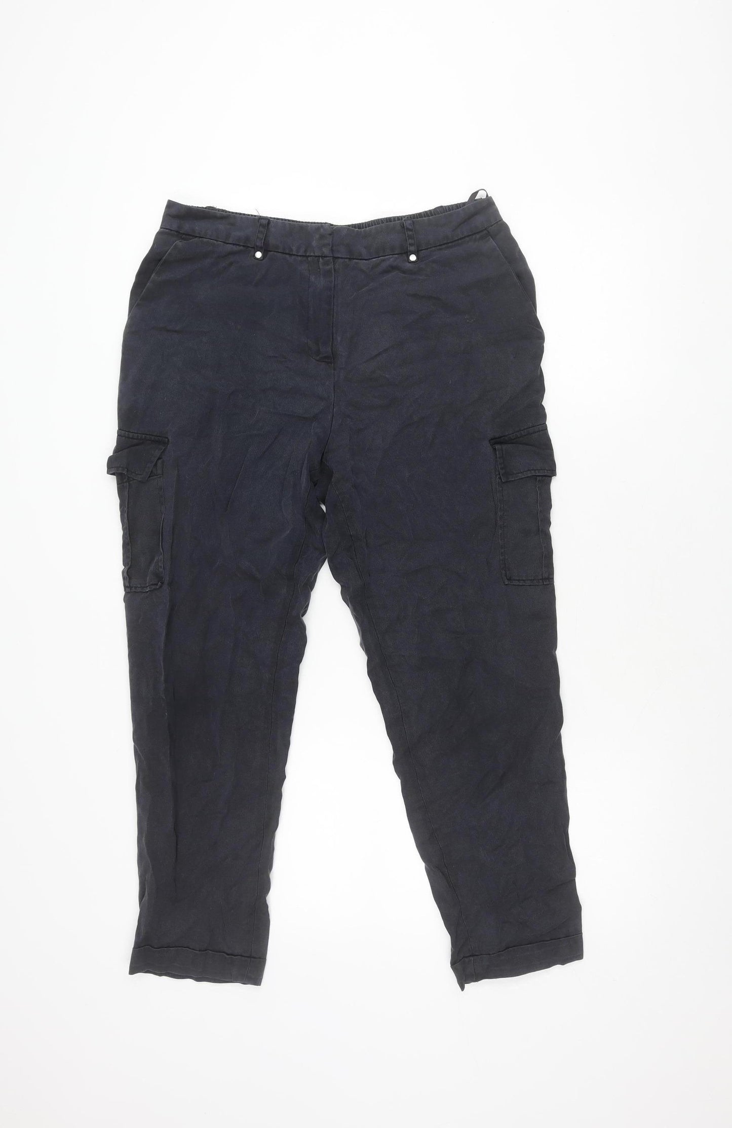 Mint Velvet Women's Black Cargo Trousers Size 12