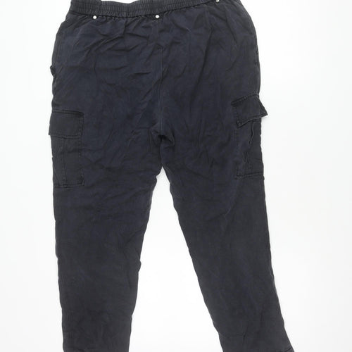 Mint Velvet Women's Black Cargo Trousers Size 12