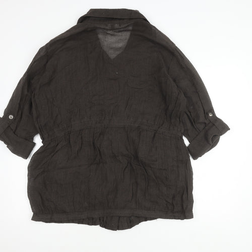 Picadilly Women’s Black Button-Up Blouse, Medium, Casual Chic