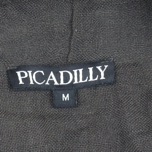 Picadilly Women’s Black Button-Up Blouse, Medium, Casual Chic