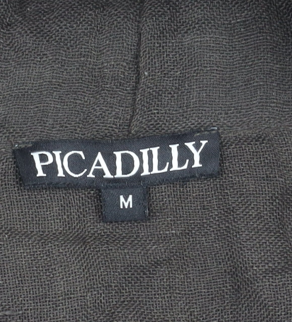 Picadilly Women’s Black Button-Up Blouse, Medium, Casual Chic