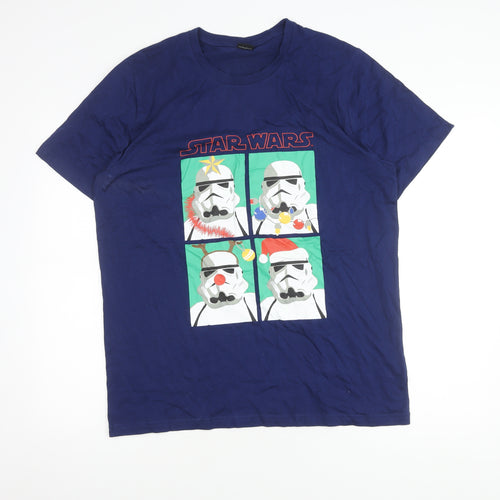 Star Wars Men's Large Blue Christmas Stormtrooper T-Shirt