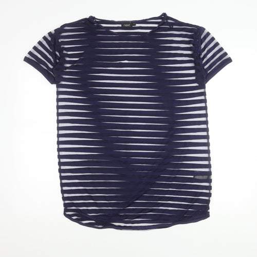 Next Women's Blue Striped T-Shirt - Size 8 - Chic Casual Staple