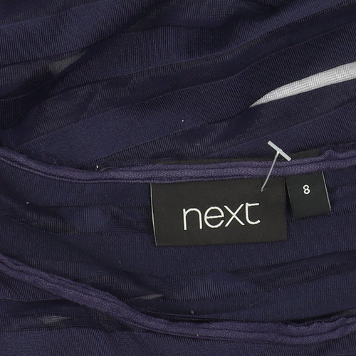 Next Women's Blue Striped T-Shirt - Size 8 - Chic Casual Staple