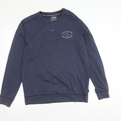 FatFace Men's Blue Pullover Sweatshirt, Medium