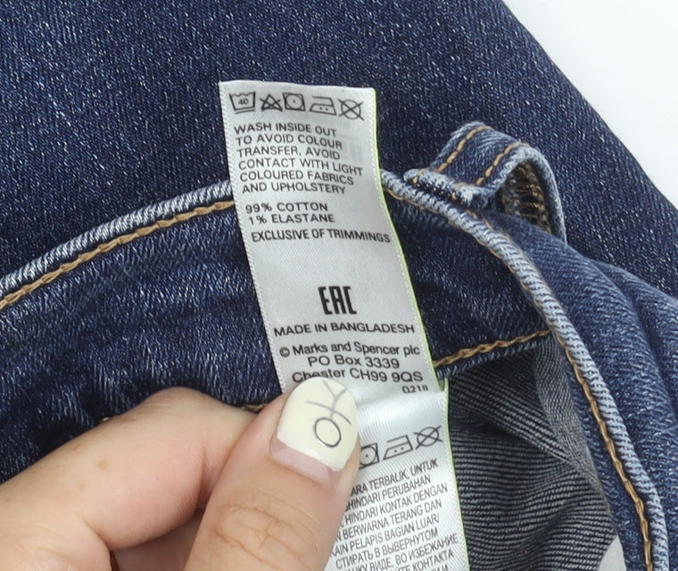 Marks and Spencer Women's Blue Straight Jeans Size 12