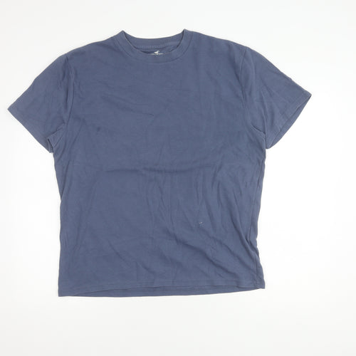 Hollister Men's Blue Crew Neck Relaxed Fit T-Shirt L