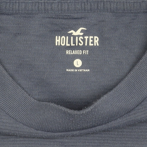 Hollister Men's Blue Crew Neck Relaxed Fit T-Shirt L