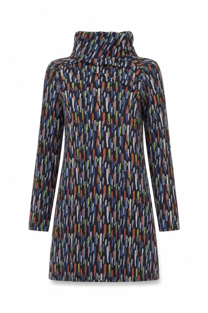 Front view of Capri Women's Multicolour Geometric Dress, size 10