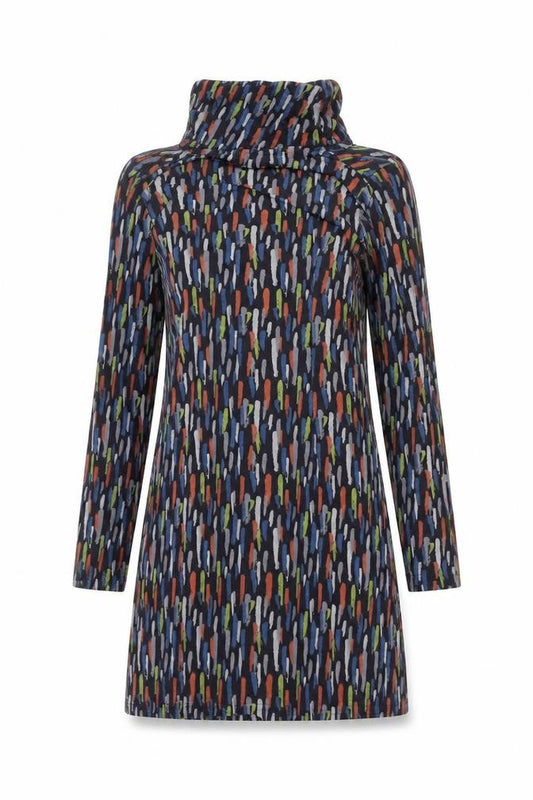 Front view of Capri Women's Multicolour Geometric Dress, size 10