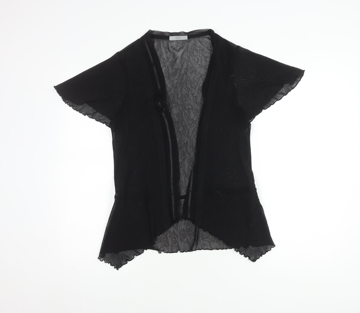 Marks and Spencer Women's Black Short Sleeve Open Front Cover-up