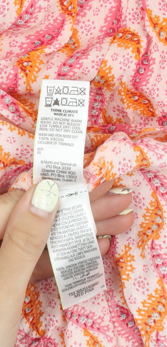Marks and Spencer Women's Pink Floral Knee Dress