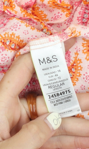 Marks and Spencer Women's Pink Floral Knee Dress