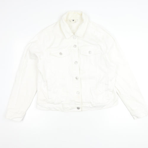 Very Women's White Button-Up Jacket Size 18