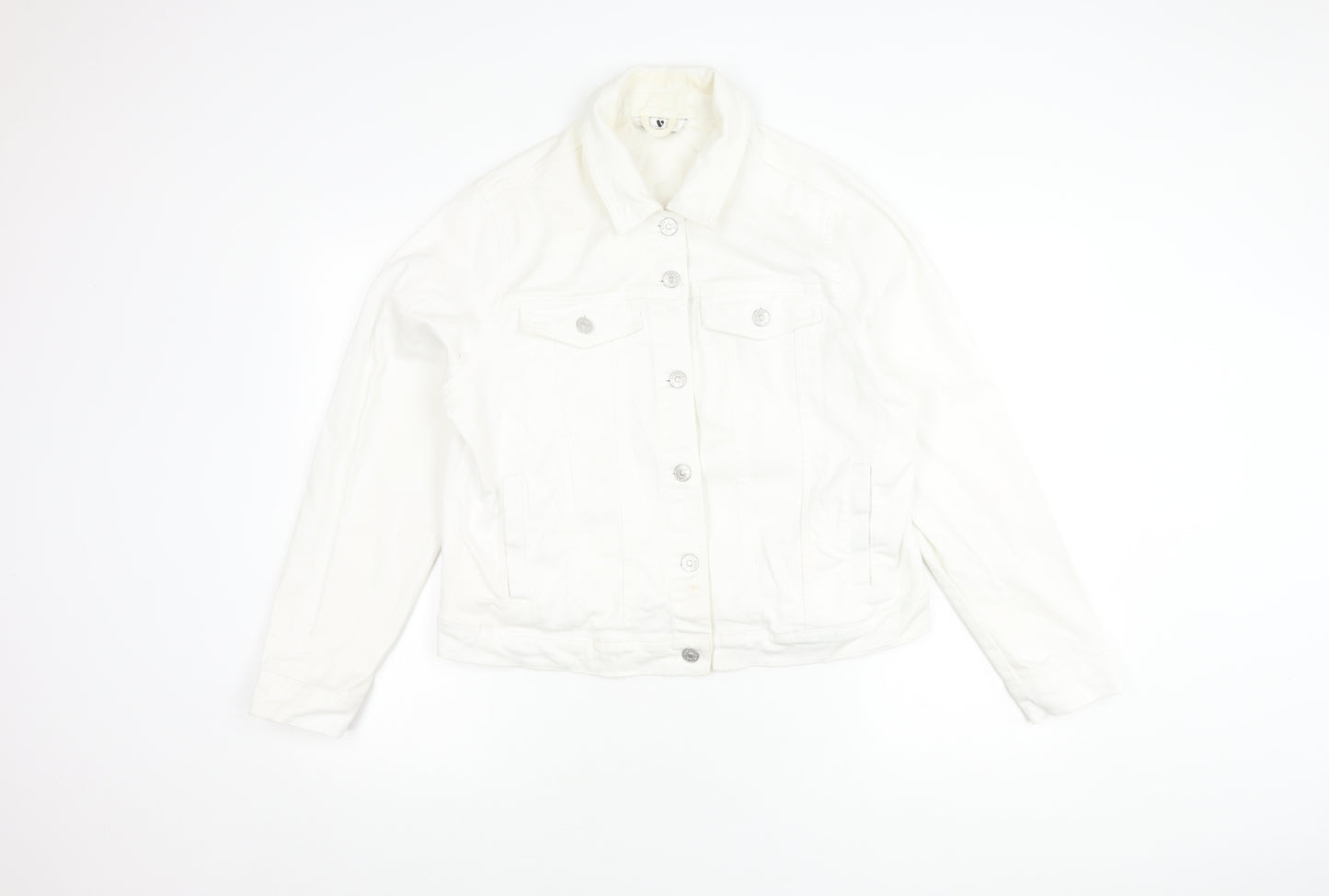 Very Women's White Button-Up Jacket Size 18