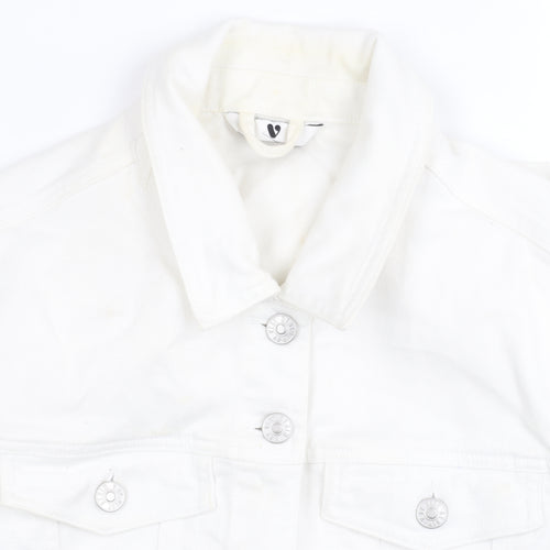 Very Women's White Button-Up Jacket Size 18