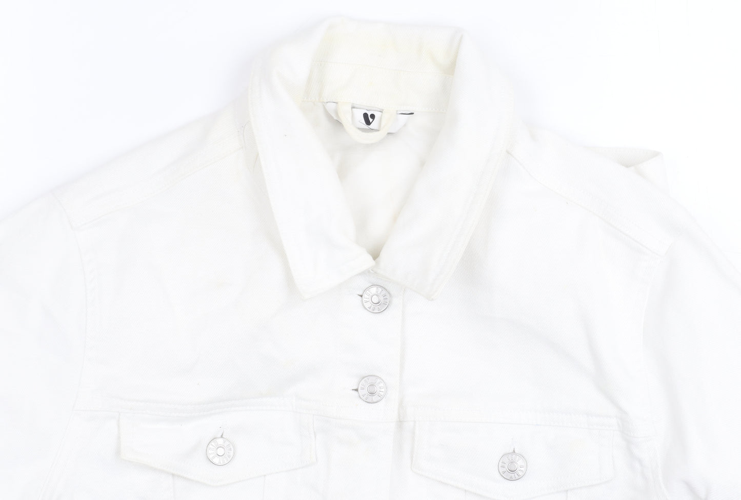 Very Women's White Button-Up Jacket Size 18