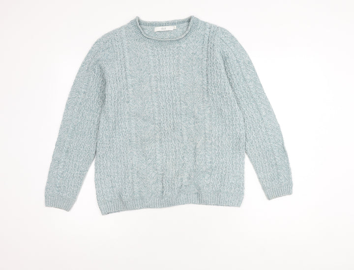 Isle Women's Blue Cable-Knit Acrylic Pullover Jumper - S