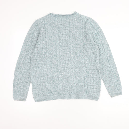 Isle Women's Blue Cable-Knit Acrylic Pullover Jumper - S