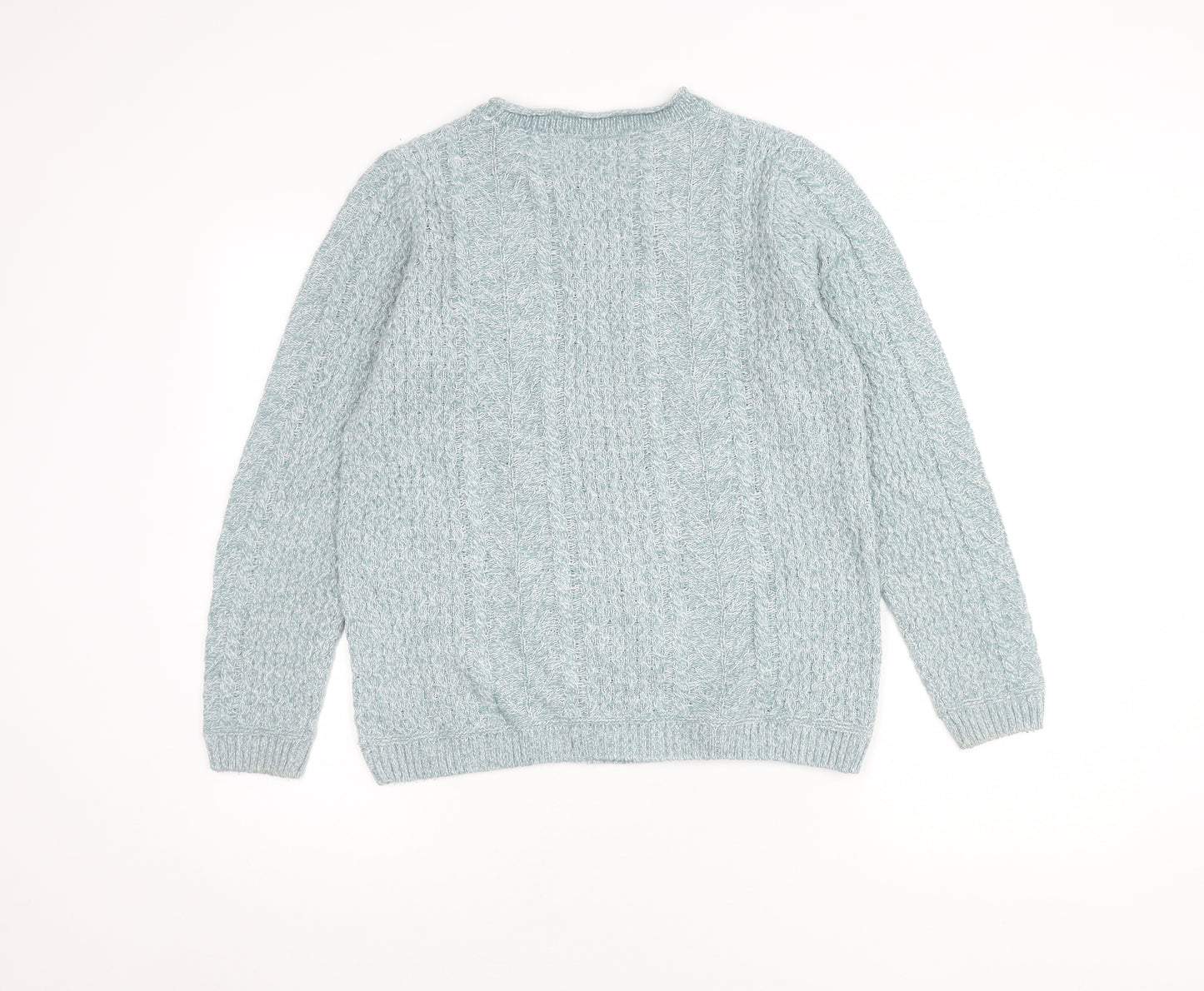 Isle Women's Blue Cable-Knit Acrylic Pullover Jumper - S