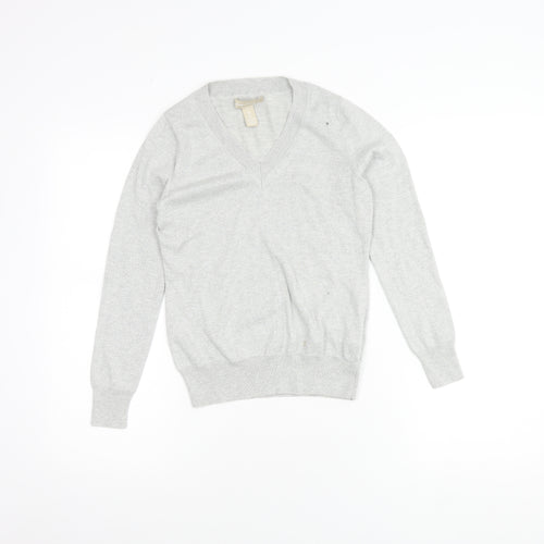 Banana Republic Women's Grey XS V-Neck Pullover Jumper