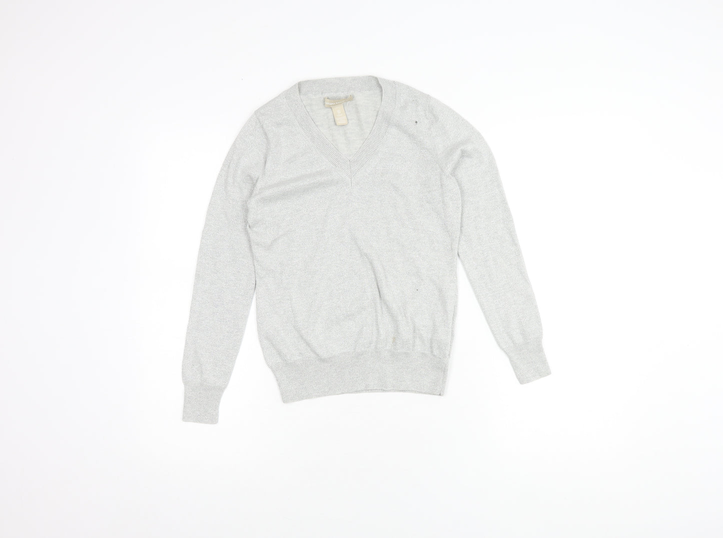 Banana Republic Women's Grey XS V-Neck Pullover Jumper