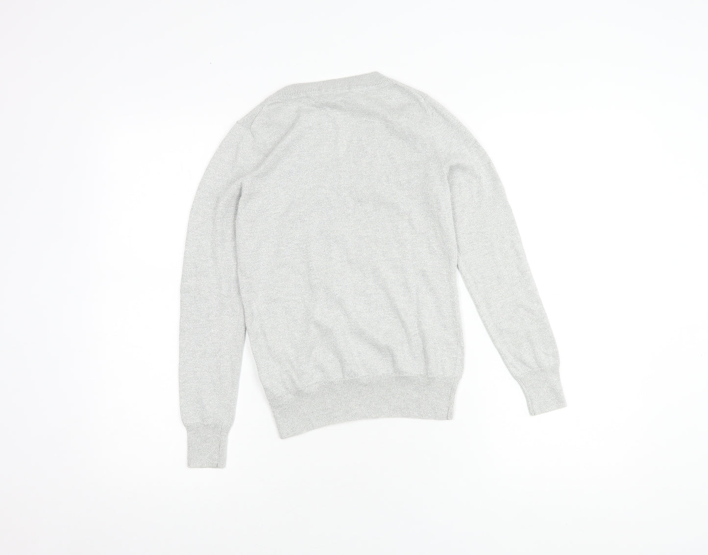 Banana Republic Women's Grey XS V-Neck Pullover Jumper