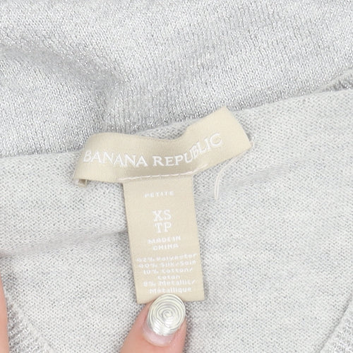 Banana Republic Women's Grey XS V-Neck Pullover Jumper