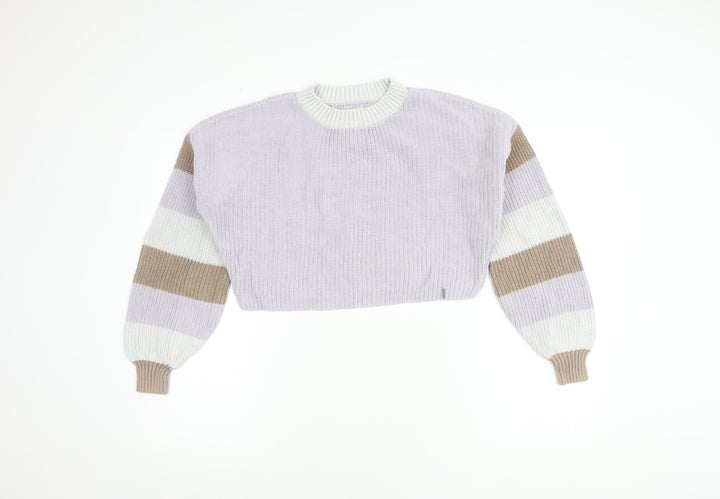 Hollister Women's Multicoloured Striped Pullover Jumper - Size S