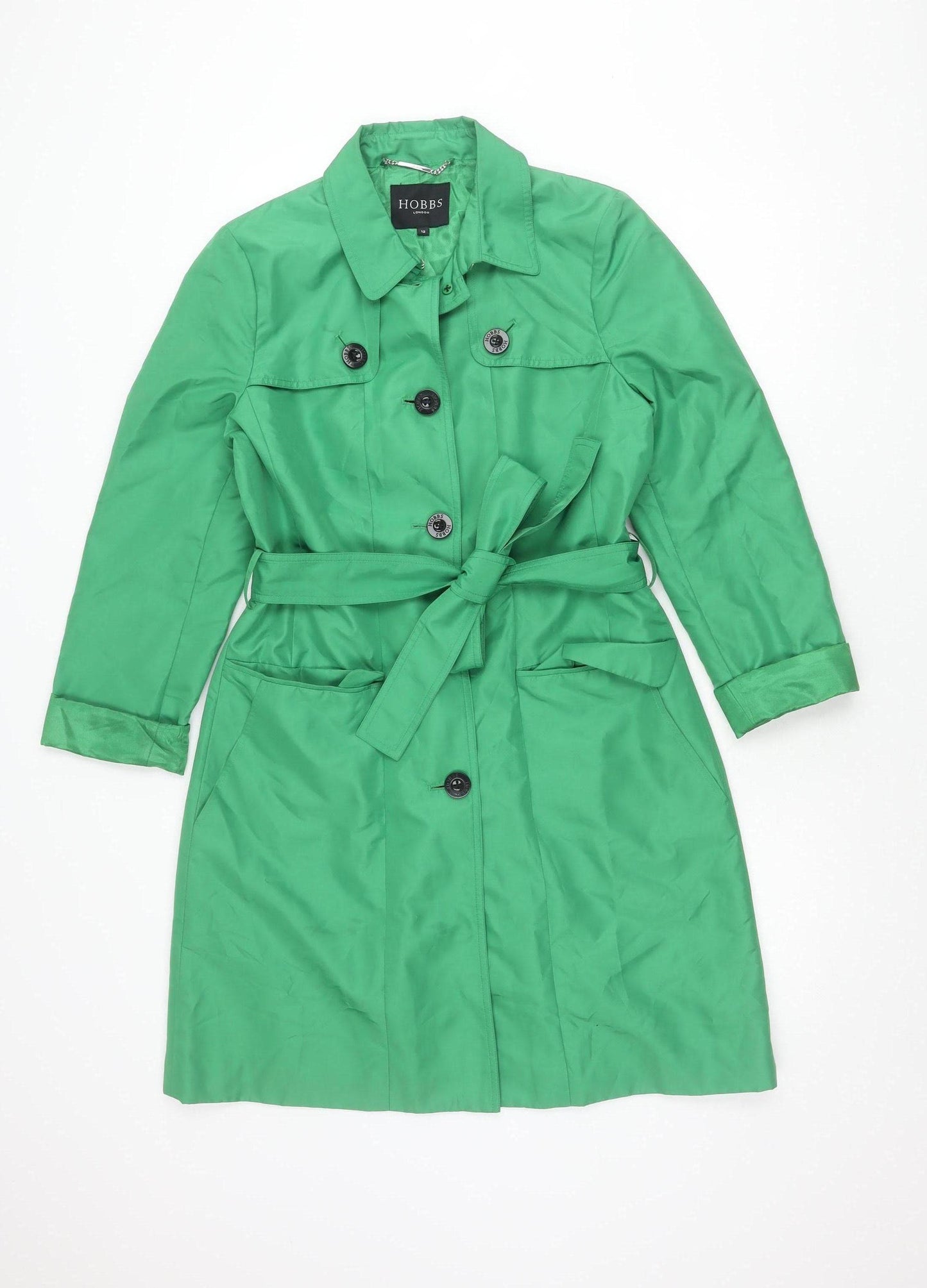 Hobbs Women's Green Trench Coat Size 12