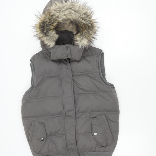 Fat Face Women's Grey Puffer Waistcoat Size 10