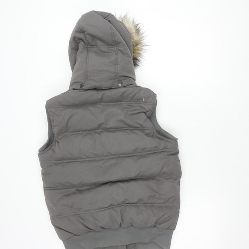 Fat Face Women's Grey Puffer Waistcoat Size 10