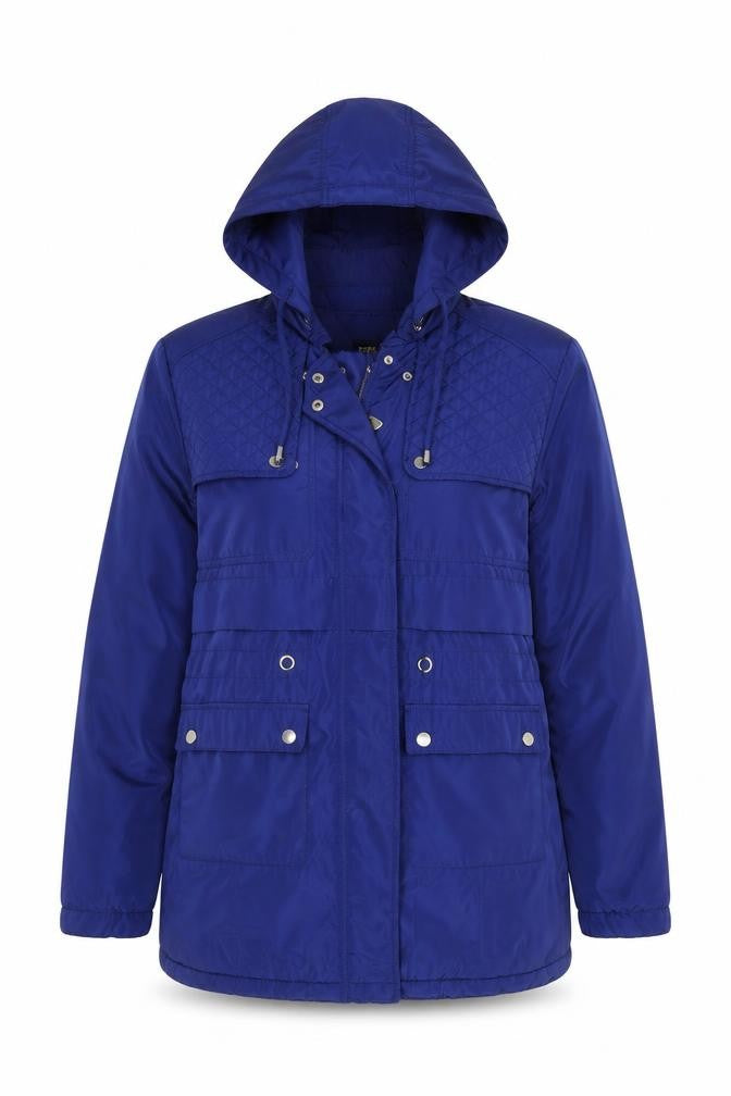 Front view of JBC Women's Blue Hooded Jacket, size 12
