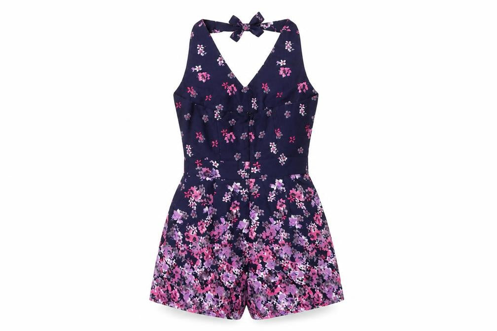 TFNC London Women’s Floral Halter Playsuit, M, Multicoloured