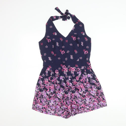 TFNC London Women’s Floral Halter Playsuit, M, Multicoloured
