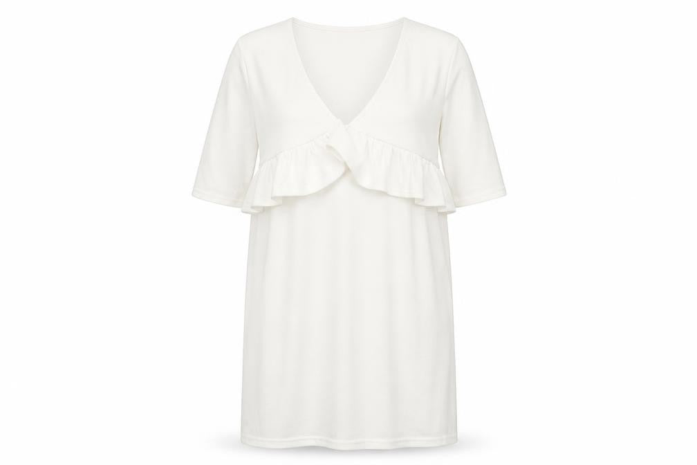 Boohoo Women's White 3/4 Sleeve Peplum Dress