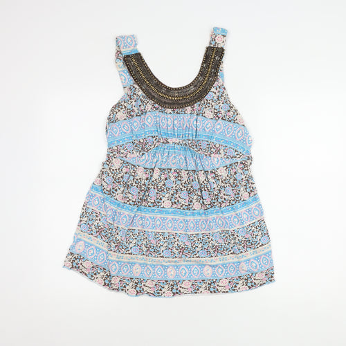 Redherring Maternity Blue Floral Tunic Tank Top Size 12