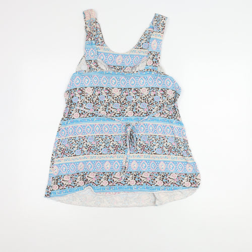 Redherring Maternity Blue Floral Tunic Tank Top Size 12