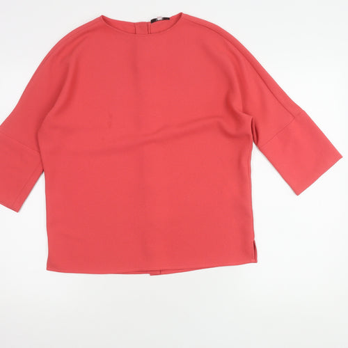 Reiss Women's Red 3/4 Sleeve Button Top Size 6