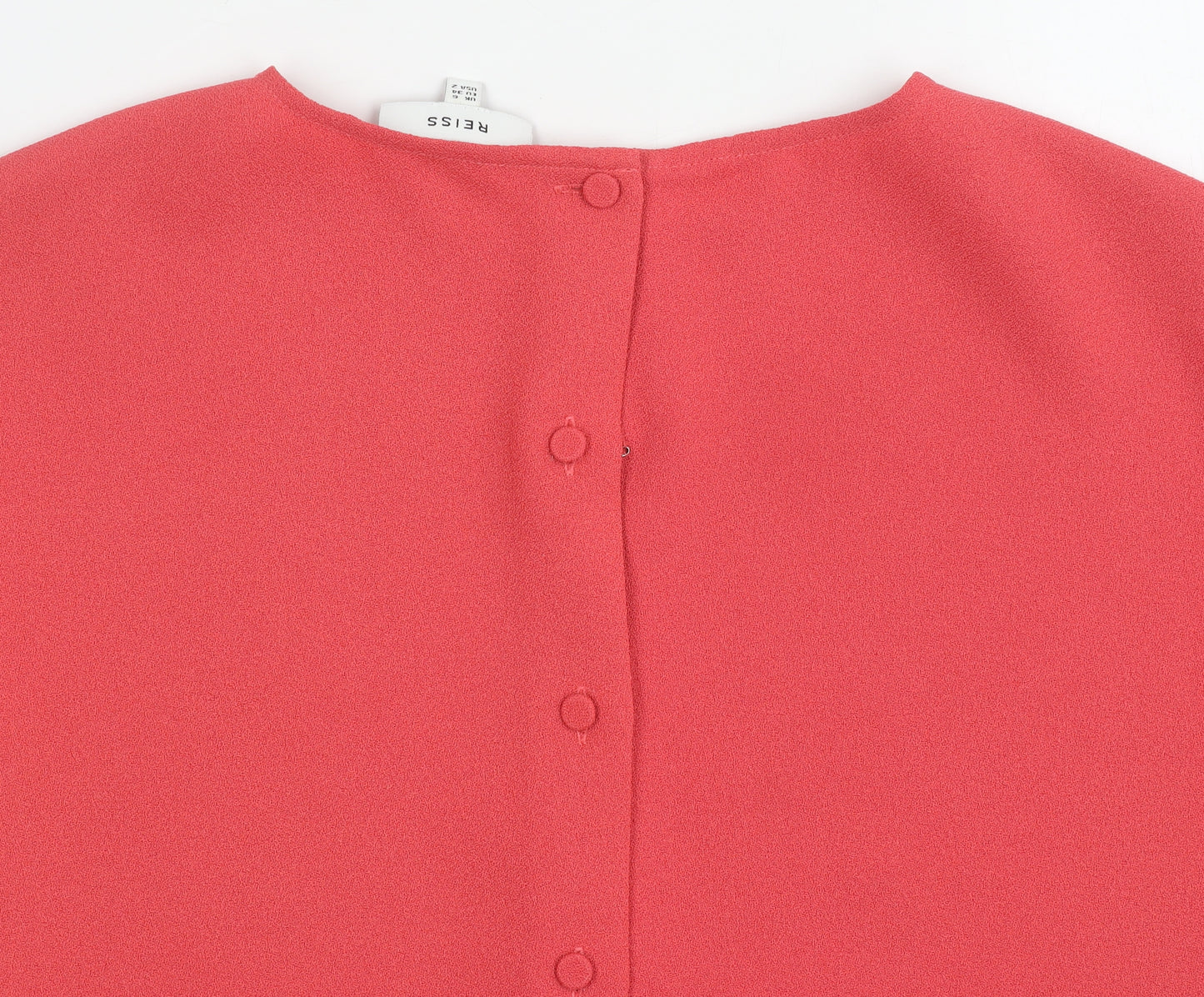 Reiss Women's Red 3/4 Sleeve Button Top Size 6