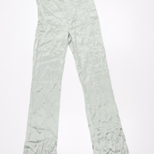 Zara Women's Green Flared Trousers, Size S, Viscose Blend